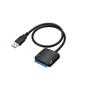 Par 2.5 collas 3.5 collu HDD, SSD Cietā Diska USB3.0 Adaptera Kabeli Converter 22 pin USB 3.0 SATA Kabelis ar ES ASV LIELBRITĀNIJA adapteri